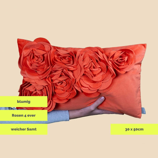 padconcept Kissenhülle Floral ROSEN 30x50 orange